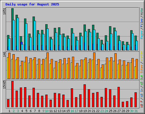 Daily usage for August 2025